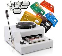 Máquina manual de grabado de tarjetas para tarjetas de identificación y VIP de PVC - Rueda de margarita de 72 caracteres, máquina de impresión tipográfica para grabado de placas de identificación y