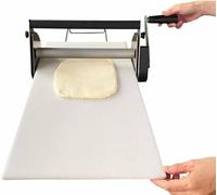 Máquina manual de rodillos de masa, compacta, acero inoxidable comercial, grosor ajustable para panadería