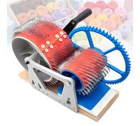 Máquina manual para cardar lana, cardadora de tambor de fieltro de lana, tabla de mezcla de lana con manivela, mezcla rápida de colores, peinado e hilado, con cepillo y punzón, para manualidades DIY