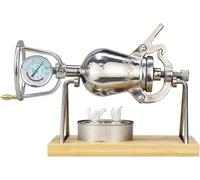 MáQuina Manual para Hacer Palomitas de MaíZ, CañóN de Acero Inoxidable, MáQuina Retros China con Manivela Manual, PresurizacióN a Baja Velocidad con ManóMetro(238ML)