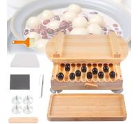 Máquina manual para hacer perlas de tapioca, herramienta para hacer perlas con doble columna de posicionamiento, refuerzo de tabla, doble mango y deflector deslizante, para leche, té, tienda, hogar