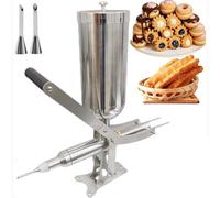 Máquina Manual para Inyección de Crema ±1g, Depósito 5L en Acero Inox - Para Profiteroles, Berlinesas, Donuts, Rellena con Mermelada, Crema, Chocolate,Para Pastelería, Bar, Restaurante shortbeak
