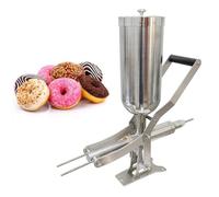 Máquina Manual para Rellenar Churros Españoles de 5L, Máquina Comercial de Acero Inoxidable para Rellenar Crema para Donas de Churros,3pipes
