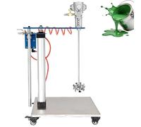 Máquina mezcladora de pintura de 30 galones, máquina mezcladora de pintura neumática, 1/6 HP, soporte de altura ajustable de 52-92 cm, velocidad ajustable de 50-3000 rpm, agitador de aire