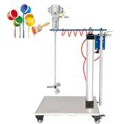 Máquina mezcladora de pintura neumática, agitador de aire de elevación automática con cabezal de motor de 3 cilindros y hoja de acero inoxidable, capacidad de 30 galones, velocidad ajustable para una