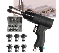 Máquina neumática de roscado - Cabezal de autobloqueo, velocidad ajustable, 6 mandriles, bajo consumo de aire para un golpecito eficiente de metal