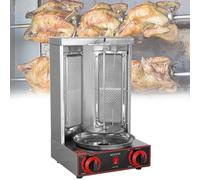Máquina para Asar, Máquina para Cocinar de Pollo con 2 o 3 Quemadores, Asador Vertical a Gas Gyro Rotisserie Oven Doner Kebab Machine, para Fiestas en la Cocina del Restaurante en Casa,Dual
