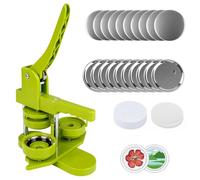 Máquina para fabricar alfileres de 58 mm con sistema de empuje y tracción, que incluye 100 alfileres/plantillas y un cortador redondo, adecuada para fabricar alfileres con motivos
