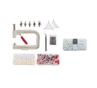 Máquina para Fijación de Cuentas Herramienta de Remachado Manual con Cabezas Intercambiables Pinzas y Bandejas Kit Completo para Talleres Artesanía