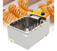 Máquina para freír palitos de mozzarella, freidora comercial de corn dogs, máquina para freír palitos de hot dogs con queso, para cafeterías, fiestas, comida callejera de comida,8hooks