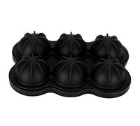 Máquina para hacer bolas de hielo de silicona reutilizable |6 - Fabricante de Esferas de Rejilla para Whisky/Cócteles/Vino |Apto para lavavajillas, apto para uso alimentario, (Black)