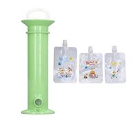 Máquina para Hacer Bolsas de Alimentos Reutilizable Relleno para Exprimir puré de Frutas Relleno para Bolsas de Alimentos con 30 Piezas Bolsa 100ML 150ML 200ML (Verde)