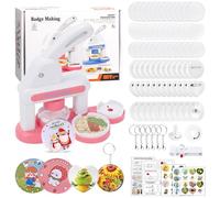 Máquina para hacer botones, 35-55 mm, máquina para hacer insignias, kit de prensa de insignias con 36 piezas de botón, cortador de imágenes, artes y manualidades, regalos de cumpleaños para niños