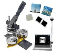 Máquina Para Hacer Chapas Con Imanes De Nevera Kit de Estampación Cuadrada para Prensa Magnética 50x50mm con Cuchilla y 100 Suministros Fotografías Personalizadas