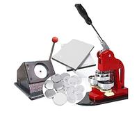 Maquina para Hacer Chapas, Máquina de insignias de 44 mm con material de insignia de 100 juegos (dorso de plástico) y un cortador de papel, máquina de botones(44MM)