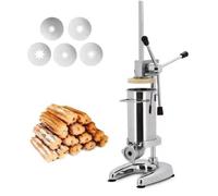 Máquina para Hacer Churros de Acero Inoxidable de 2L/3L: máquina Manual de Alta Resistencia con 5 boquillas para Hacer Donuts y Pasteles Apta para Uso Comercial y doméstico.