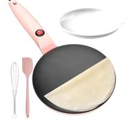 Máquina para hacer crepas, sartén eléctrica, sartén para desayuno, máquina eléctrica antiadherente instantánea, 7.8 pulgadas, control automático de temperatura, para cocinar