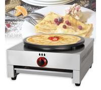 Máquina para hacer crepes a gas, crepera antiadherente de 16 pulgadas con cuerpo de acero inoxidable y pies antideslizantes de goma, sartén para crepes, roti y panqueques, fácil de limpiar