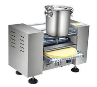 Máquina para hacer crepes, alta capacidad, velocidad ajustable, adecuada para pasteles Mille Crepe, panqueques, envolturas de rollos de huevo, produce 200-300 rebanadas por hora, 10 pulgadas