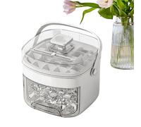 Máquina Para Hacer Cubitos De Hielo Con Tapa - Contenedor Para Hacer Cubitos De Enfriamiento | Herramienta Para Hacerr Hielo Antiadherente Con Mango, Diseño Tipo Prensa Para La Vida Diaria, Cocina