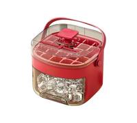 Máquina para hacer cubitos de hielo de fácil prensado, libera todos los cubitos de hielo en un segundo, caja de almacenamiento de 48 bandejas de cubitos de hielo con asa, pinzas de hielo y cesta