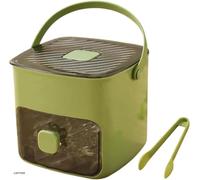 Máquina para Hacer Cubitos de Hielo Tipo Prensa, Caja para Hacer Hielo con Bandeja y Recipiente de Almacenamiento, Rejilla de Hielo Reutilizable de 48 Rejillas para Café, Cócteles y Jugos green