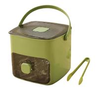 Máquina para Hacer Cubitos de Hielo Tipo Prensa, Caja para Hacer Hielo con Bandeja y Recipiente de Almacenamiento, Rejilla de Hielo Reutilizable de 48 Rejillas para Café, Cócteles y Jugos green