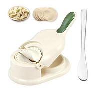 Máquina para Hacer Empanadillas 2 en 1, Molde para Preparar Empanadillas, Dumplings, Won Ton y Bollos, Incluye Rodillo para Extender la Masa y Cuchara para Rellenos