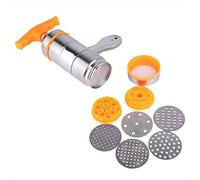 Máquina para Hacer Fideos Manual de Acero Inoxidable, Prensa de Pasta Fácil de Usar Máquina para Hacer Pasta Manual para el Hogar con 7 Moldes para la Cocina Casera 6 X 6 X 18 Cm