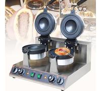 Máquina para Hacer gofres eléctrica, máquina para Hacer Helados, Hamburguesas, gofres, Temperatura Ajustable 50-300 ℃, Temporizador de 5 Minutos, calefacción de Doble Cara, Revestimiento