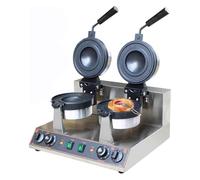 Máquina para hacer gofres，Waffleras， Máquina comercial for hacer hamburguesas, pasteles, paninis, platillos voladores, sándwiches, helados