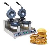 Máquina para hacer gofres，Waffleras， Máquina comercial for hacer hamburguesas y wafles, con rango controlable, giratoria for hacer helados y hamburguesas.(Double)