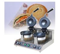 Máquina para hacer gofres，Waffleras， Máquina for hacer hamburguesas, helados, waffles, paninis, hamburguesas domésticas, mango grueso y frío(Dual,110V)