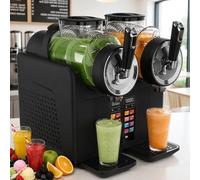 Máquina para hacer granizados, 7 en 1, doble tanque, helados y granizados, panel táctil de 430 W, limpieza automática, hace granizados, batidos y cócteles