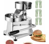 Máquina para hacer hamburguesas con prensas manuales para galletas | Hamburguesera comercial de 10/13/15 cm | Ablandadores de carne y formadoras de hamburguesas con papel | Acero inoxidable
