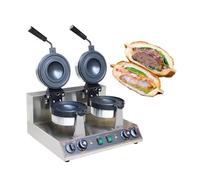Máquina para hacer hamburguesas con revestimiento antiadherente, prensa comercial para hamburguesas, prensa eléctrica antiadherente para paninis, temperatura ajustable de 50 a 300 °C, máquin