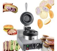 Máquina para hacer hamburguesas de 1200 W, eléctrica comercial, para hacer hamburguesas y wafles, antiadherente, para paninis, hamburguesas, helados y waffles, de acero inoxidable, para uso