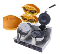 Máquina para hacer hamburguesas, helados, hamburguesas, máquina eléctrica para hacer waffles, prensa antiadherente para hamburguesas, máquina de acero inoxidable para hacer waffles, tiempo d