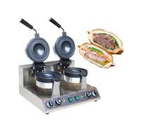 Máquina para hacer hamburguesas UFO, prensa comercial antiadherente de 50-300 °C para helados y paninis, calentamiento por ambos lados, temporizador de 5 minutos, prensa para hamburguesas