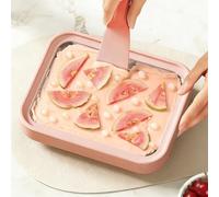 Máquina Para Hacer Helado Enrollado, Bandeja Para Hacer Helado Instantáneo Con 2 Espátulas, Máquina De Acero Inoxidable Para Hacer Helado, Postres Cremosos Y Yogur Helado(Pink,20.5cm)