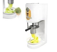 Máquina para hacer helado y espagueti de *gelato*, 4 moldes intercambiables de acero inoxidable, funcionamiento con un solo toque, 30 L/h, diseño compacto pastelerías, parques de atracciones(White)