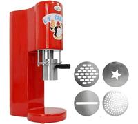 Máquina para hacer helado y espagueti de *gelato*, 4 moldes intercambiables de acero inoxidable, funcionamiento con un solo toque, 30 L/h, diseño compacto pastelerías, parques de atracciones(Red)