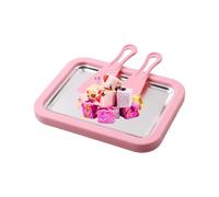 Máquina para hacer helados enrollados: placa fría instantánea portátil de acero inoxidable con bandeja para congelar y dos raspadores, postre para sorbete de yogur DIY | Inicio Cocina Div