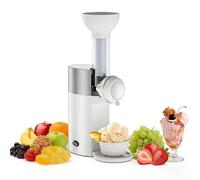 Máquina para hacer helados, máquina para hacer postres congelados caseros, licuadora de postres de yogur de frutas saludables con tanque extraíble grande, fácil de limpiar white