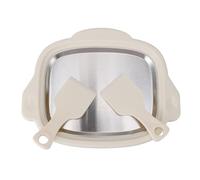 Máquina para hacer helados, material de acero inoxidable PP, bandeja de hielo enrollada de 9 pulgadas de 444 g, manual de dos raspadores que mejora el sorbete de bricolaje para, picnic