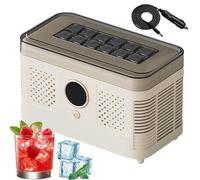 Máquina para hacer hielo de encimera, mini máquina de cubitos de hielo, doble potencia, rápida fabricación de hielo, compatibilidad de coche, cubos min, cubierta superior extraíble, para oficina