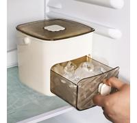 Máquina para hacer hielo, máquina de hielo de fácil prensado, libera todos los cubitos de hielo en un segundo, caja de almacenamiento de bandejas para 48 cubitos de hielo con asa, pinzas de hielo y