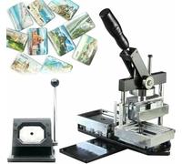 Máquina para Hacer imanes Cuadrados para Nevera | Kit para Hacer Insignias magnéticas | 1 Prensa + 1 Cortador de Papel y 100 Materiales | para Pegatinas de Fotos y Nevera