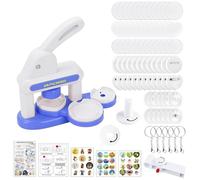 Máquina para Hacer Insignias, 55mm/35mm Maquina Hacer Chapas con 36 Patrones y 36 Piezas de Insignias Fabricante de Insignias DIY Insignia para Hacer Botones DIY para Fiestas (Azul)