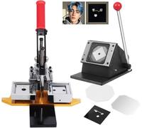 Máquina para hacer insignias con 120 materiales, cortadora de papel y kit de imanes: crea imanes y chapas personalizadas para nevera, de 6,35 x 6,35 cm (2,5 x 2,5 pulgadas), ideales para dec